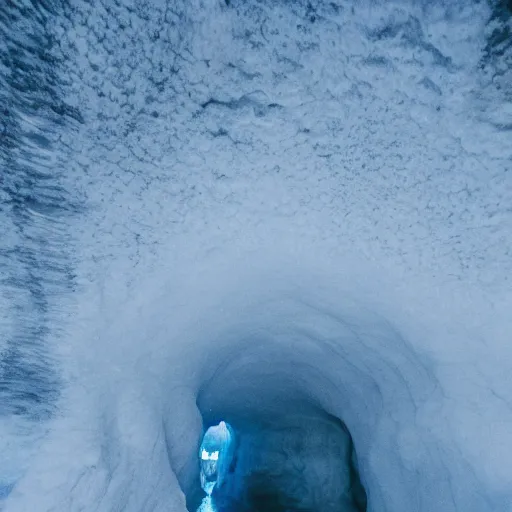 Image similar to icelandic ice caves, night, dark, surreal, creepy,