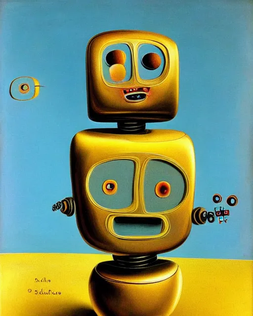 Image similar to portrait of a happy robot, by Salvador Dali