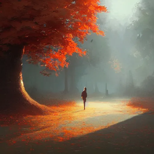 Image similar to autumn, concept art, artstation, makoto shinkai, digital art, greg rutkowski