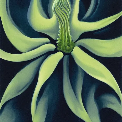 Prompt: Corpse Flower painting by Georgia O'Keeffe