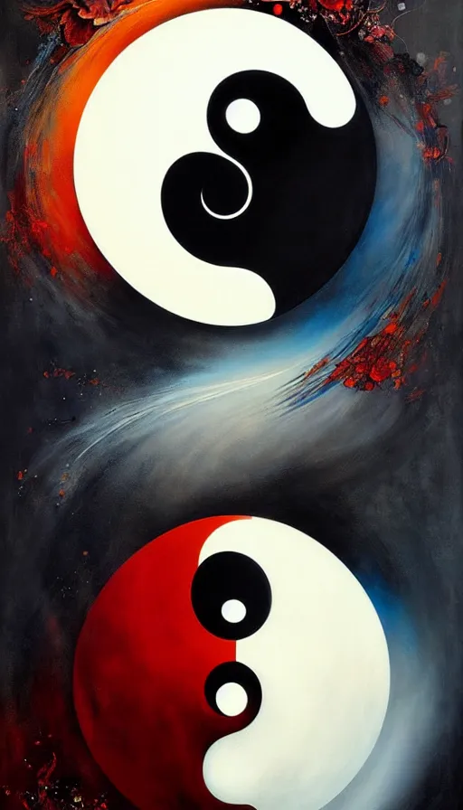 Image similar to Abstract representation of ying Yang concept, by Karol Bak