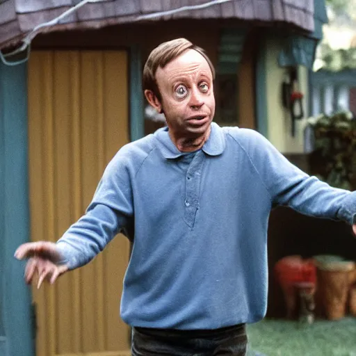 Prompt: norman fell as rickety cricket, it's always sunny in philadelphia, 8 k