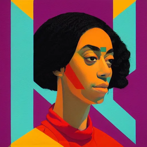 Prompt: Solange profile picture by Sachin Teng, asymmetrical, Organic Painting , Matte Painting, geometric shapes, hard edges, graffiti, street art:2 by Sachin Teng:4