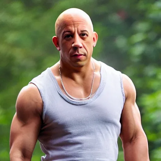 Vin Diesel raising an eyebrow, just like the Rock did, Stable Diffusion