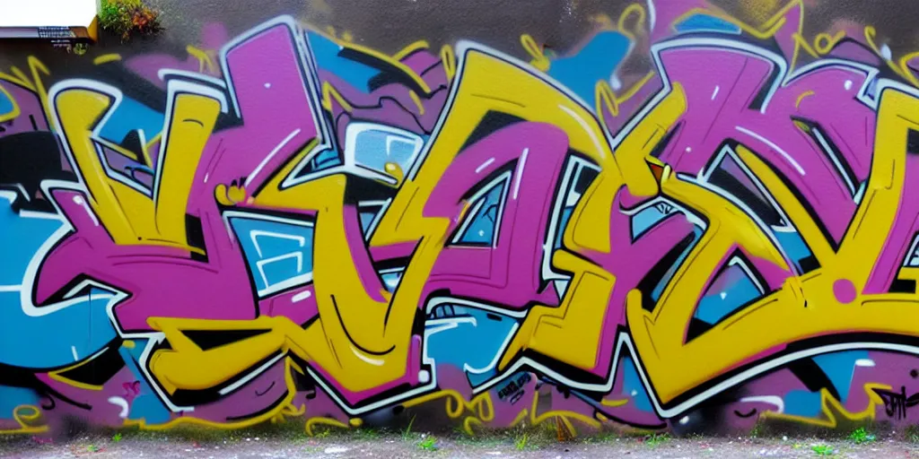 Image similar to hyperrealistic rendering, wild style graffiti