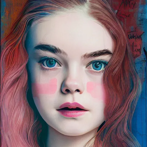 Image similar to elle fanning, lilly collins, anya taylor - joy picture by sachin tang, asymmetrical, dark vibes, realistic painting, organic painting, matte painting, geometric shapes, hard edges, graffiti, street art : 2 by sachin teng : 4