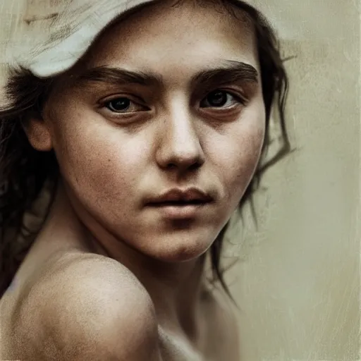 Image similar to high quality, high detail, expressive portrait by juan francisco casas, hd, beautiful faces, deep love in the eyes, photorealistic lighting