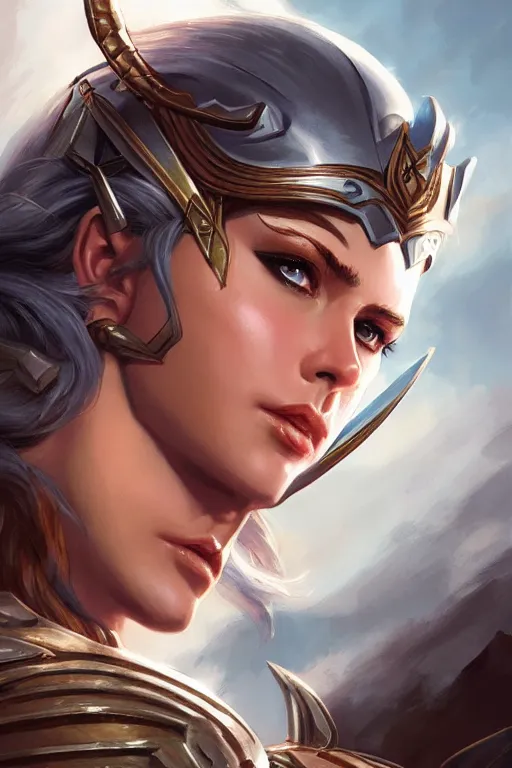 Image similar to amazon valkyrie athena, d & d, fantasy, portrait, highly detailed, headshot, digital painting, trending on artstation, concept art, sharp focus, illustration, art by artgerm and greg rutkowski and magali villeneuve