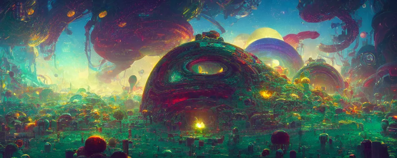 Image similar to ” torus world, [ art by paul lehr, cinematic, detailed, epic, widescreen, opening, establishing, mattepainting, photorealistic, realistic textures, octane render ] ”