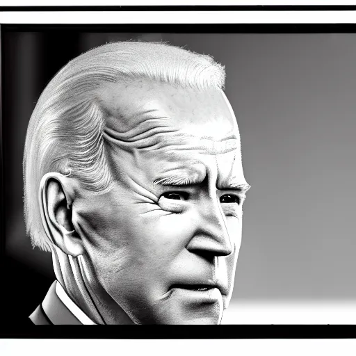 Image similar to macro close-up of joe biden, studio lighting