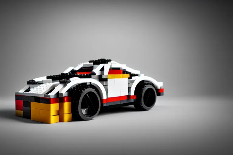 Image similar to Porsche made out of Lego, octane render, studio light, 35mm,