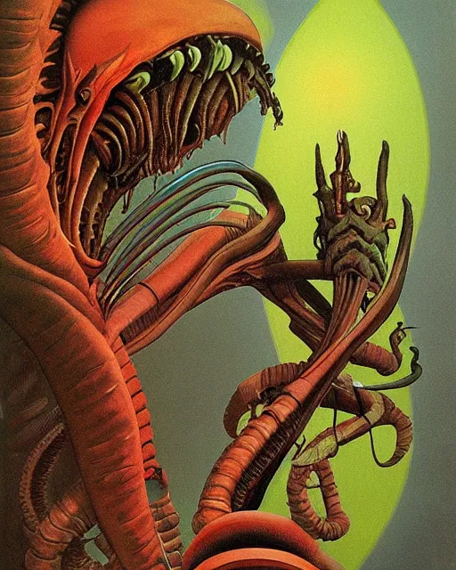 Image similar to alien xenomorph by roger dean