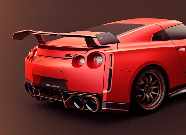 Prompt: Crimson GT-R R36 2035 165mm camera, hyper detailed, digital art, trending in artstation, cinematic lighting, studio quality, smooth render, unreal engine 5 rendered, octane rendered, art style by klimt and nixeu and ian sprigger and wlop and krenz cushart