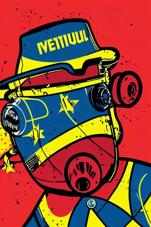 Image similar to fallout 7 6 retro futurist illustration art by butcher billy, sticker, colorful, illustration, highly detailed, simple, smooth and clean vector curves, no jagged lines, vector art, smooth andy warhol style