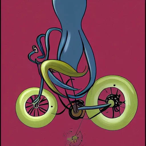 Prompt: a juggling octopus on a unicycle, digital art