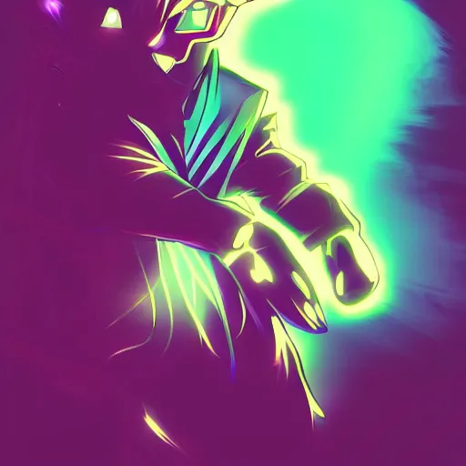 Image similar to anime lightning cat, portrait, vaporwave, synthwave, neon, vector graphics, cinematic, volumetric lighting, f 8 aperture, cinematic eastman 5 3 8 4 film