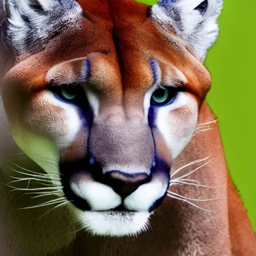 Image similar to a profile photo of a cougar head blue white