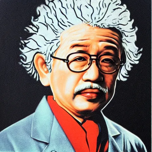 Image similar to asian einstein portrait, 1 9 7 6