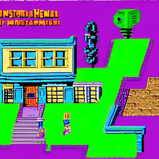 Prompt: Screenshot from the PC game Maniac Mansion II: Day of the Tentacle (1993) by LucasArts