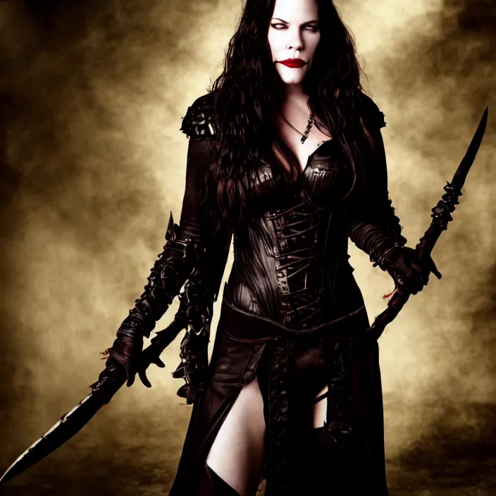 Image similar to full body photograph of liv tyler as a vampire warrior. Extremely detailed. 8k
