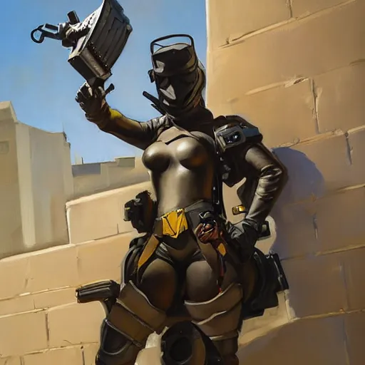 Image similar to greg manchess portrait painting of partially armored banksy as overwatch character, medium shot, asymmetrical, profile picture, organic painting, sunny day, matte painting, bold shapes, hard edges, street art, trending on artstation, by huang guangjian, gil elvgren, ruan jia, randy vargas, greg rutkowski