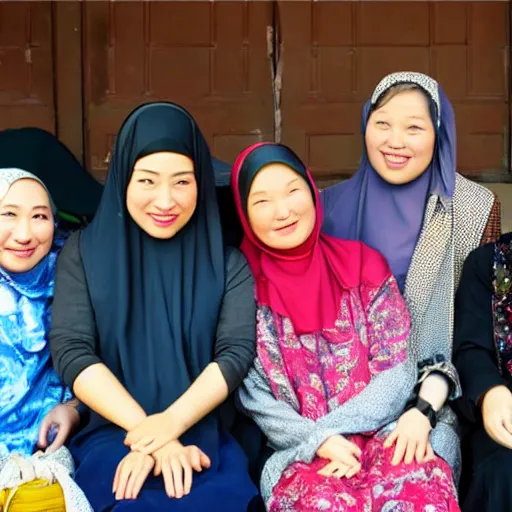 Image similar to group of chinese muslim women smiling at the camera