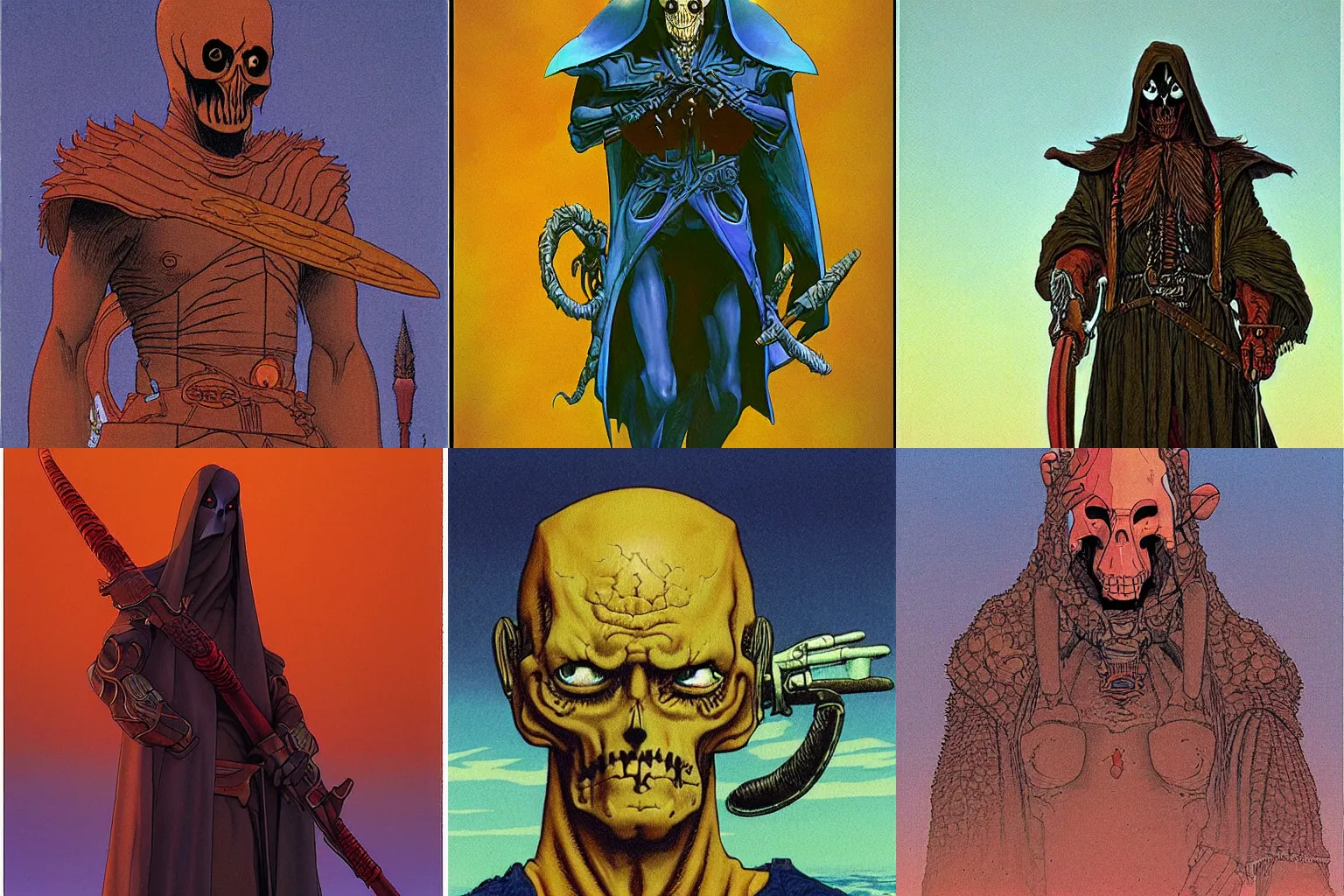 Prompt: game avatar of a reaper by jean giraud james