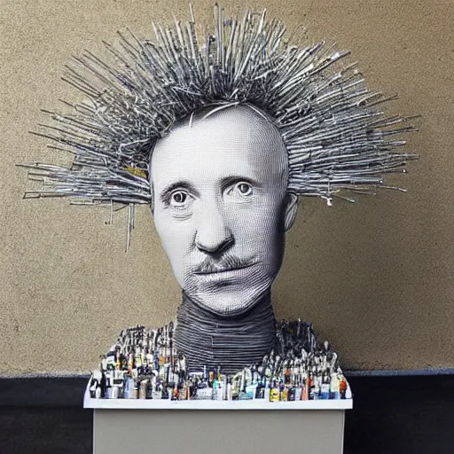 Image similar to “a Tom Friedman sculpture made of everyday objects”