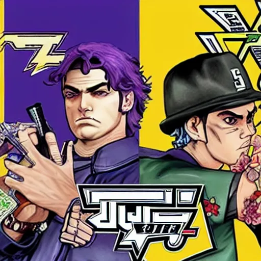 Image similar to jojo joestar in gta5 box art