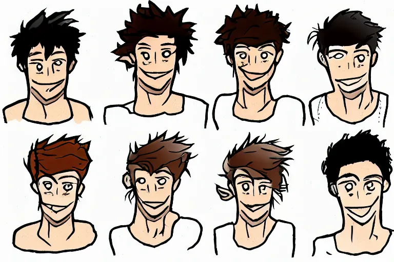 Image similar to Drawn guy, in full growth, in different styles, with different backgrounds