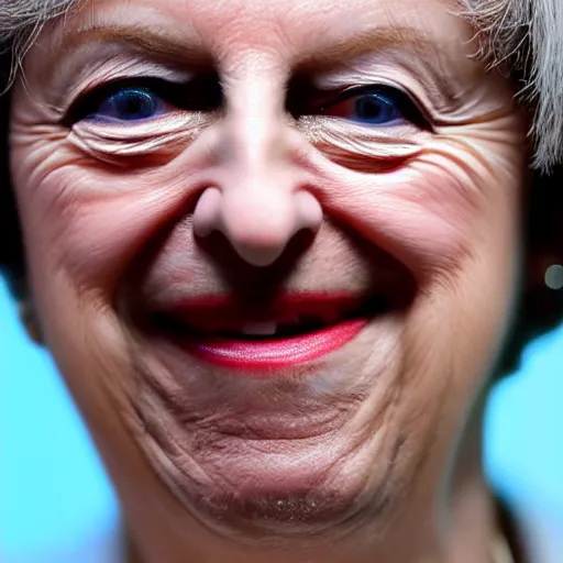 Image similar to theresa may close of up face