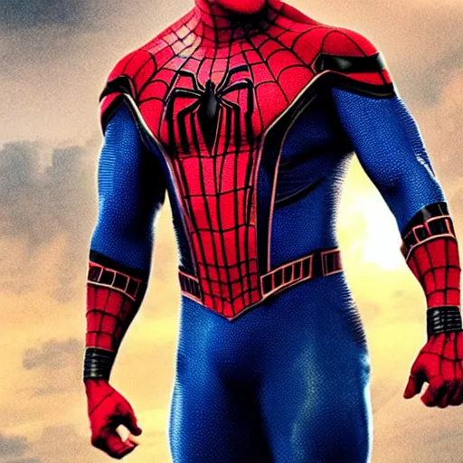 Prompt: Dwayne Johnson as SPIDERMAN in movie directed by Christopher Nolan