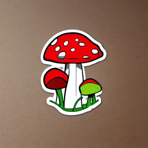 Image similar to anthropomorphic mushroom, sticker,