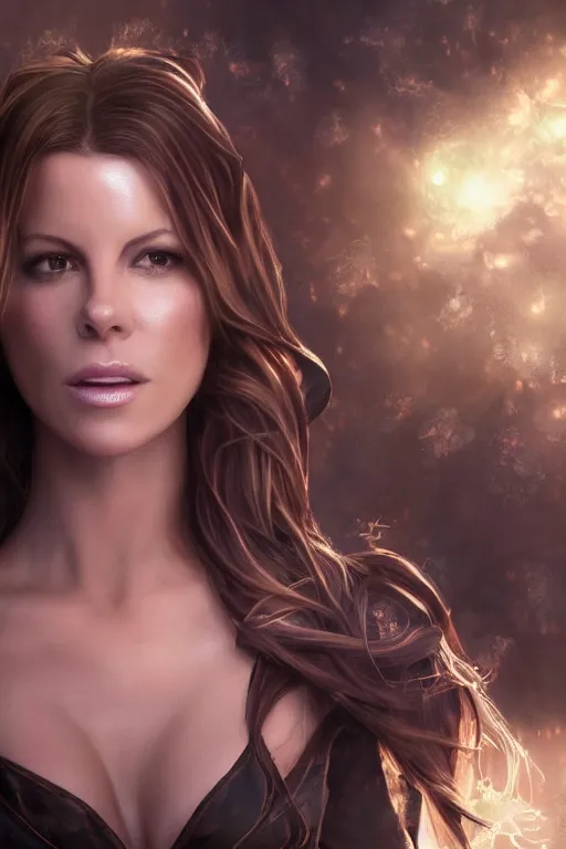 Prompt: kate beckinsdale radiating a glowing aura global illumination ray tracing hdr fanart arstation by ian pesty and katarzyna da „ bek - chmiel