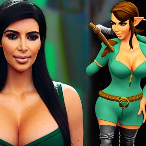 Prompt: Kim kardashian as zelda