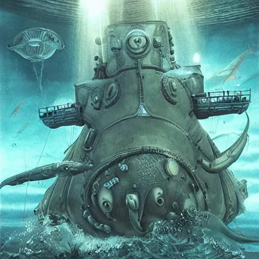 Image similar to 2 0, 0 0 0 leagues under the sea, artstation hall of fame gallery, editors choice, # 1 digital painting of all time, most beautiful image ever created, emotionally evocative, greatest art ever made, lifetime achievement magnum opus masterpiece, the most amazing breathtaking image with the deepest message ever painted, a thing of beauty beyond imagination or words