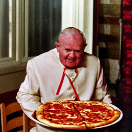 Prompt: ! dream john paul ii screaming at pizza