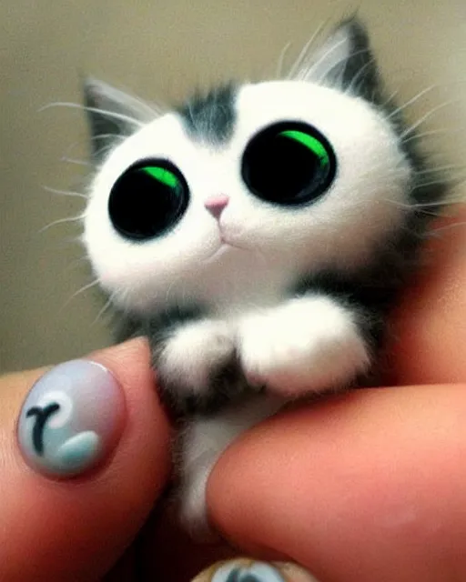 Prompt: a tiny soft kitten by studio ghibli, googly eyes, cute, anime : : artstyle of spirited away