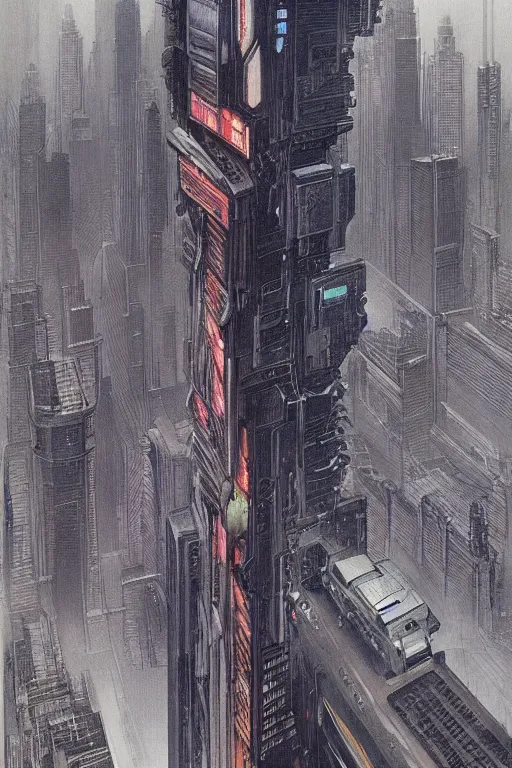 Image similar to Blade runner. concept art by James Gurney and Mœbius.