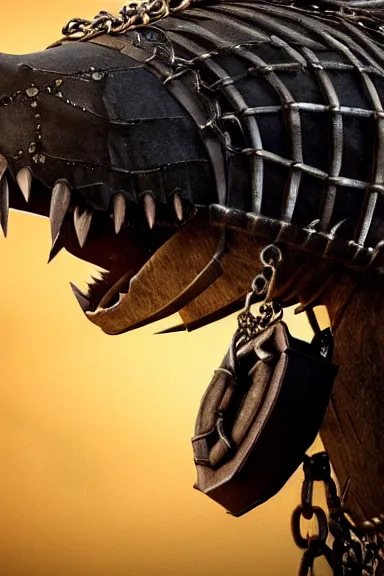 Image similar to very very intricate photorealistic photo of a chain chomp in an episode of game of thrones, photo is in focus with detailed atmospheric lighting, award - winning details