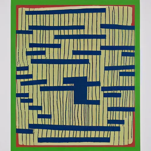 Prompt: combat mecha by anni albers, david salle