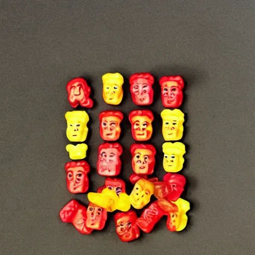 Image similar to pile of Haribo Gummy Olmec heads