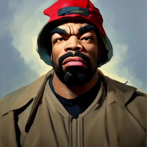 Image similar to greg manchess portrait painting of method man overwatch character, medium shot, asymmetrical, profile picture, organic painting, sunny day, matte painting, bold shapes, hard edges, street art, trending on artstation, by huang guangjian and gil elvgren and sachin teng