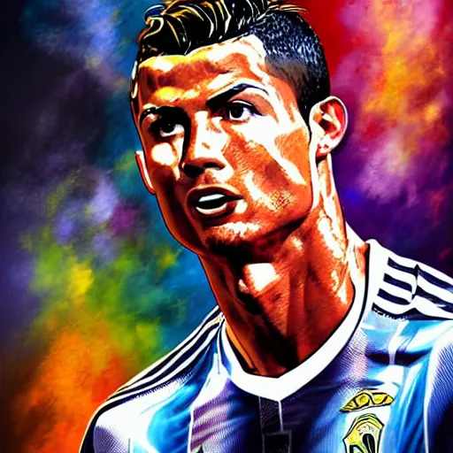 Image similar to cristiano ronaldo, poster artwork, detailed art by mark brooks