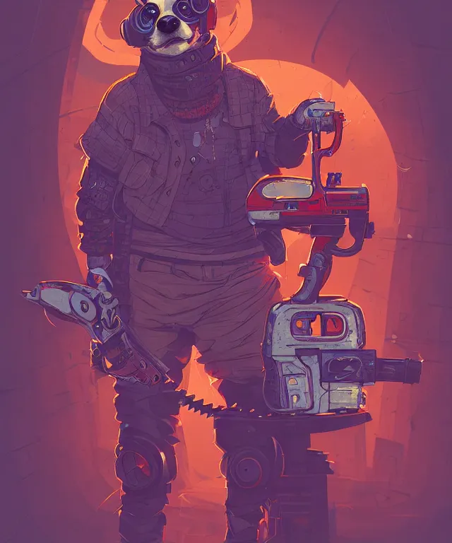 Image similar to a portrait of an anthropomorphic cyberpunk corgi holding a chainsaw, fantasy, elegant, digital painting, artstation, concept art, matte, sharp focus, illustration, art by josan gonzalez
