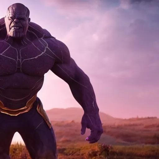 Prompt: Anorexic thanos, movie still, cinematic