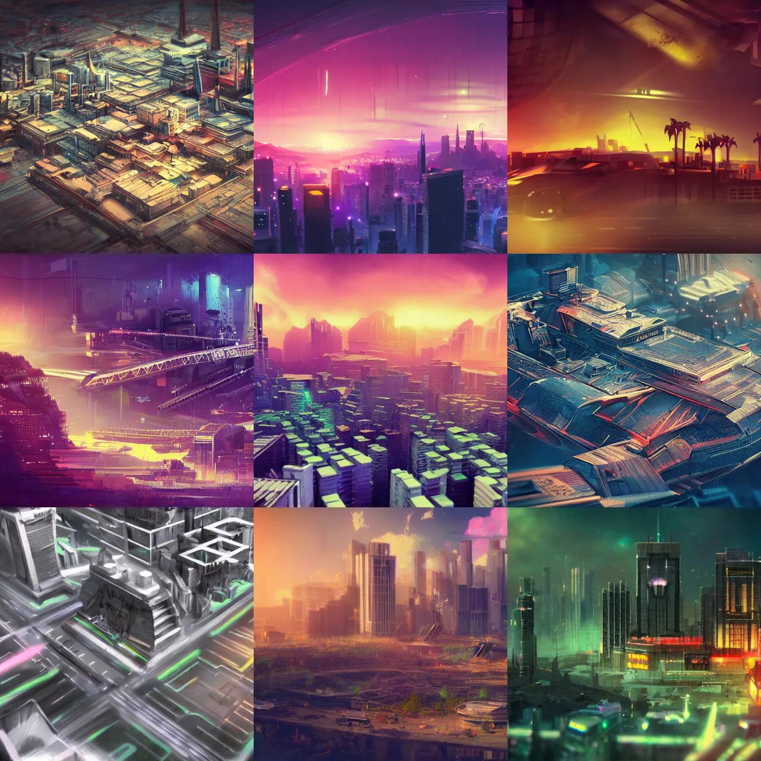 Prompt: stunning concept art, NFT, synthwave, tilt-shift