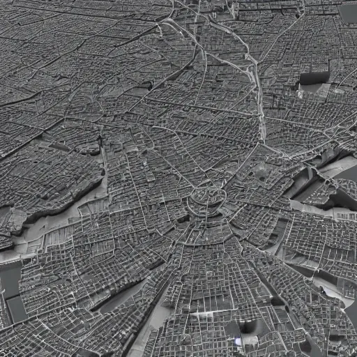 Image similar to a lidar scan of a city