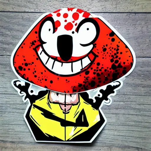 Image similar to die cut sticker, luffy is joyboy, splatter paint on paper