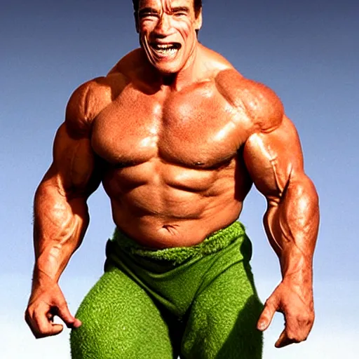 Image similar to arnold schwarzenegger as shrek